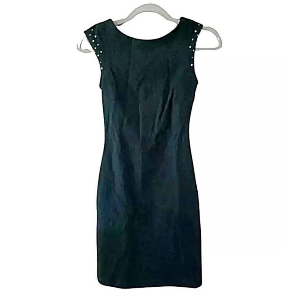 ZARA Trafaluc Women's XS Green Lace Bodycon Studded Cap Sleeve Low Back Dress